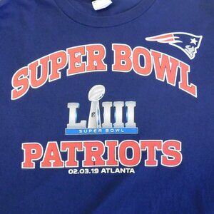 Super Bowl LIII New England Patriots NFL Champs 2019 Long Sleeve Tee Size M/L